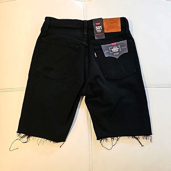 Levi's 501 Distressed Black Jean Short Size 25 - Picture 9 of 13